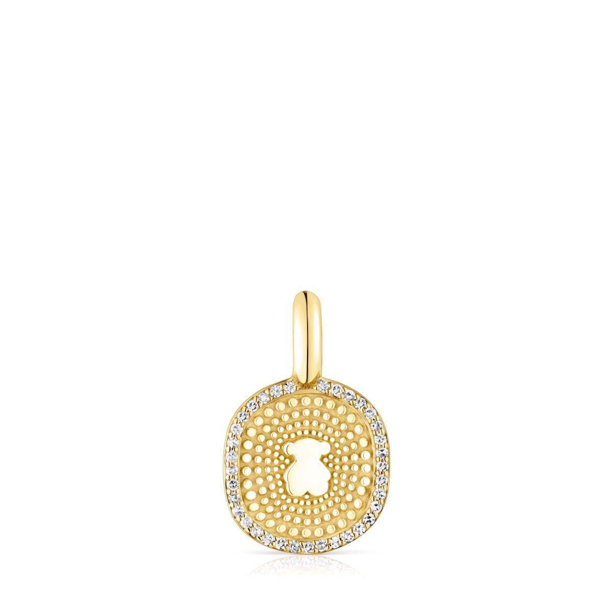 Gold Oursin Pendant with 0,09ct diamonds