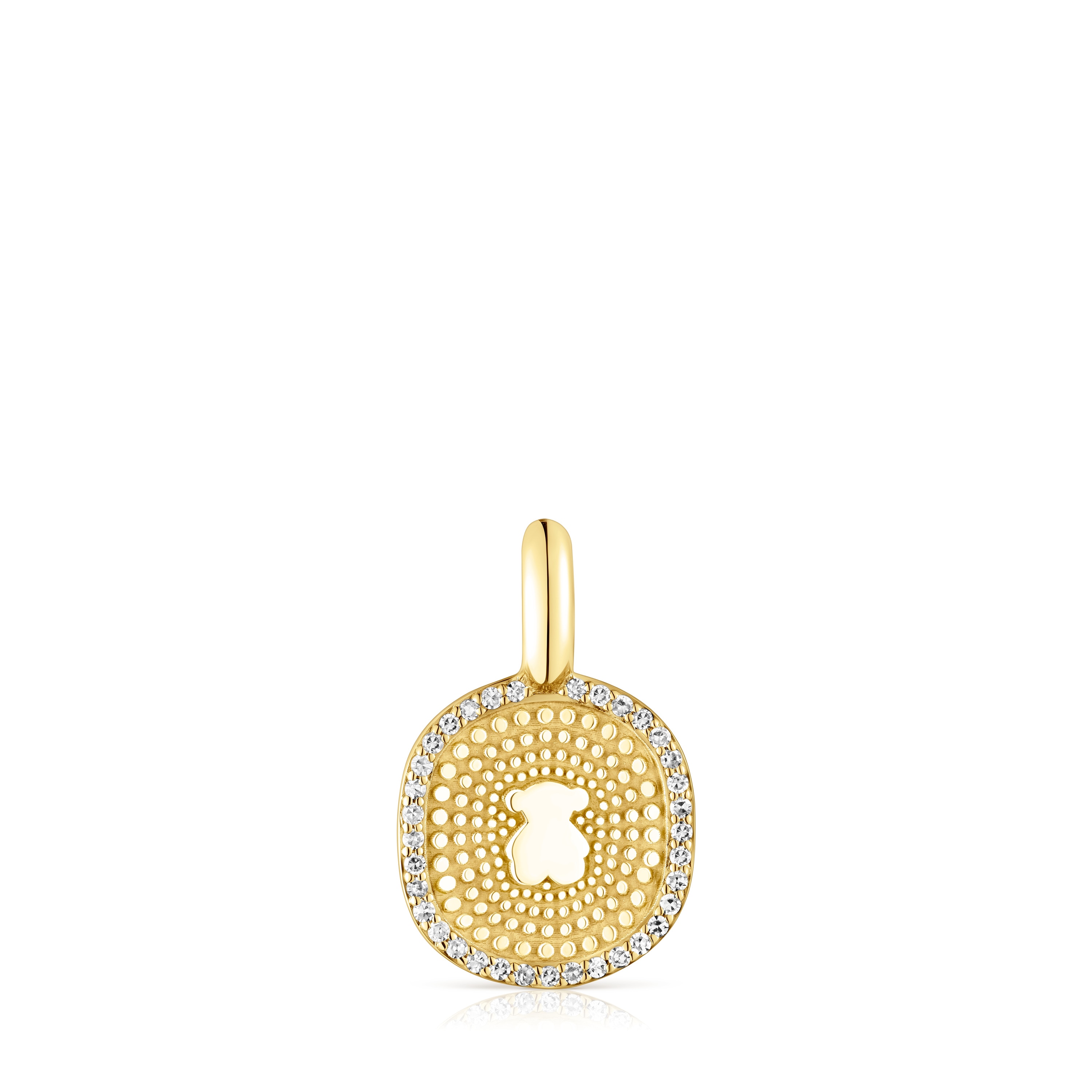 Gold Oursin Pendant with 0,09ct diamonds