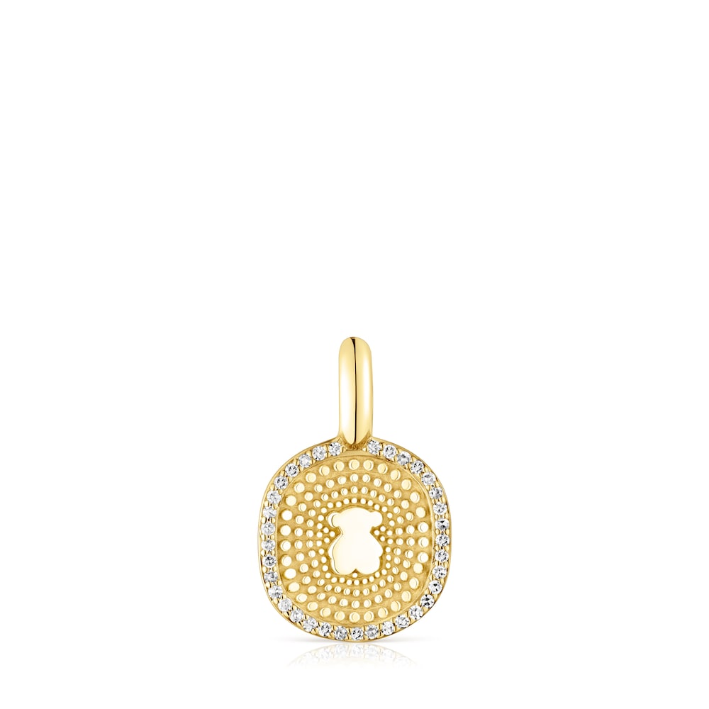 Gold Oursin Pendant with 0,09ct diamonds