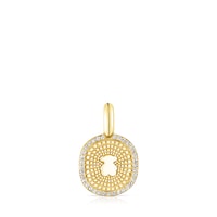 Gold Oursin Pendant with 0,09ct diamonds