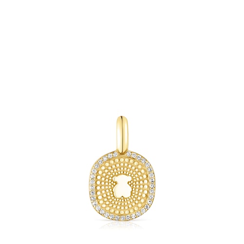 Gold Oursin Pendant with 0,09ct diamonds
