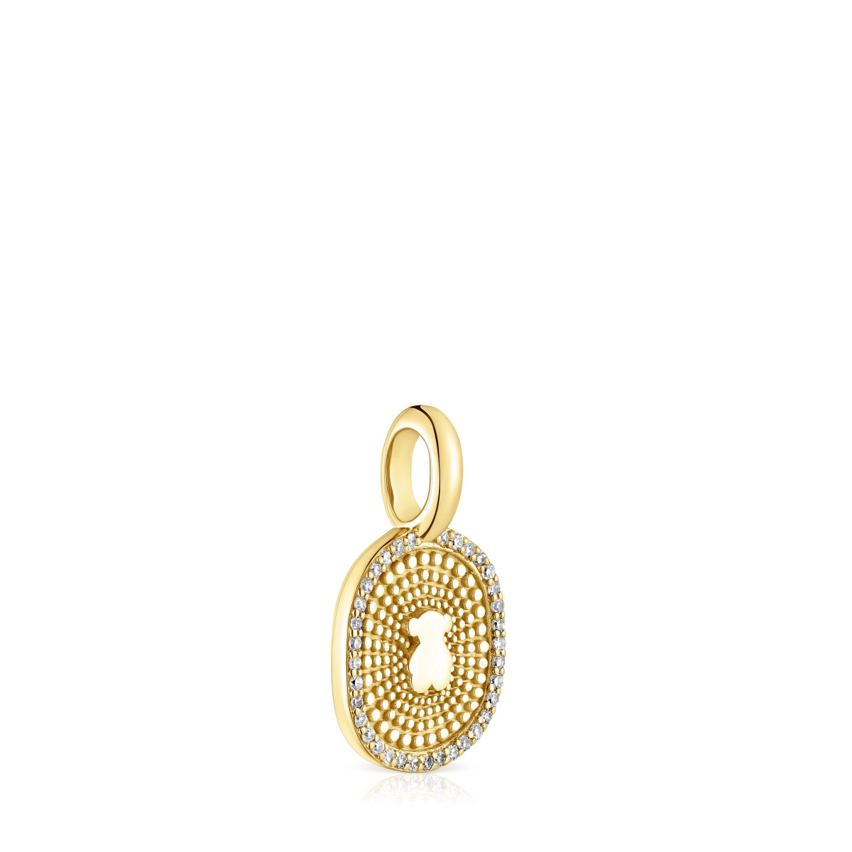 Gold Oursin Pendant with 0,09ct diamonds