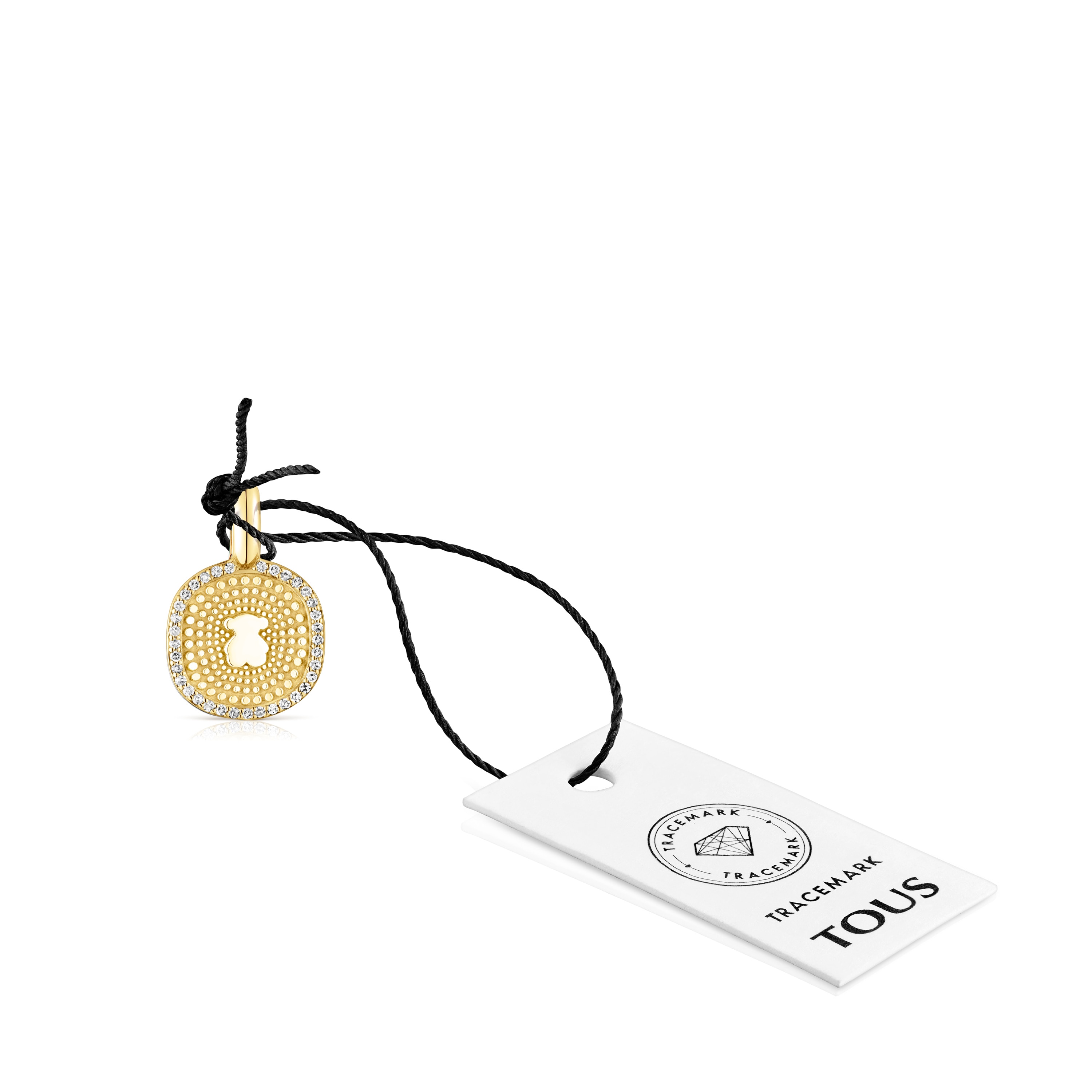 18K solid gold Oursin Pendant with 0.09ct diamonds