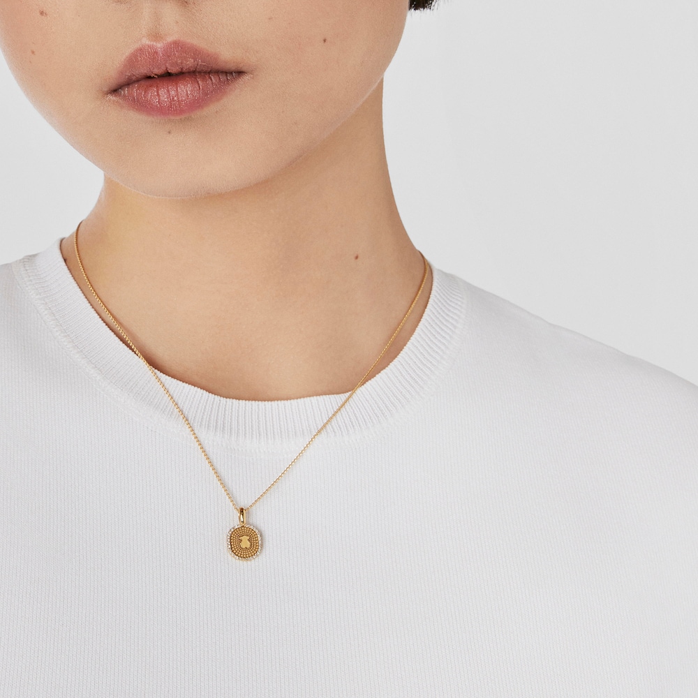 Gold Oursin Pendant with 0,09ct diamonds
