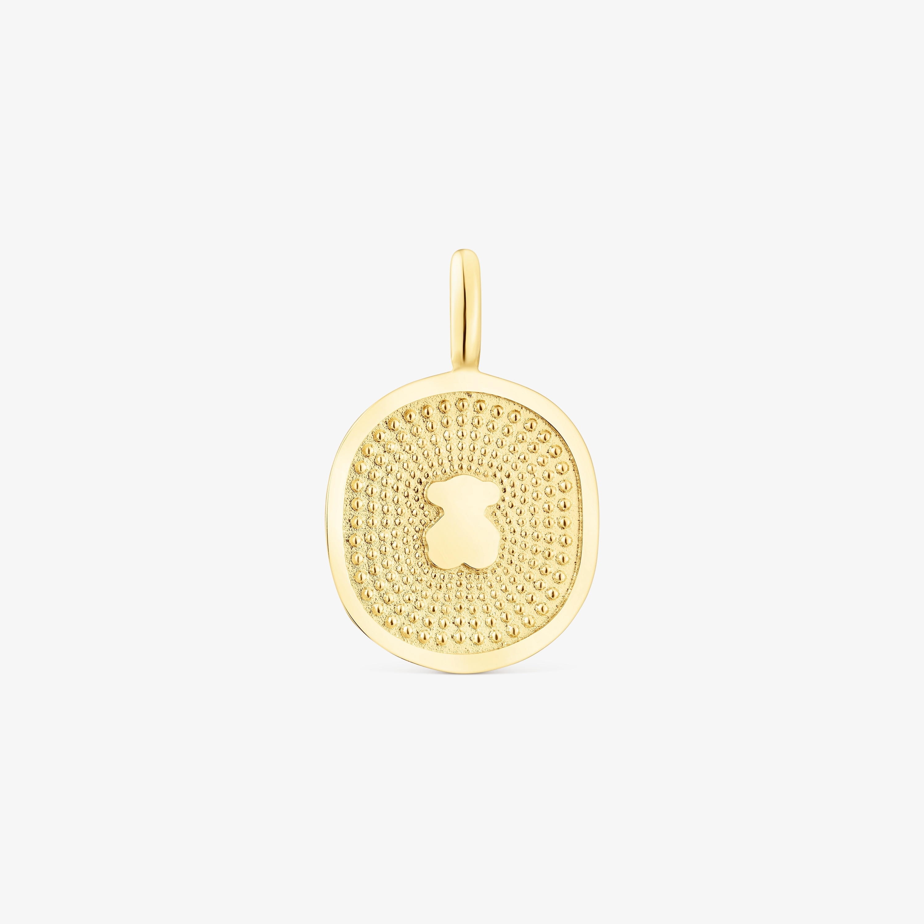18K solid gold Oursin Pendant