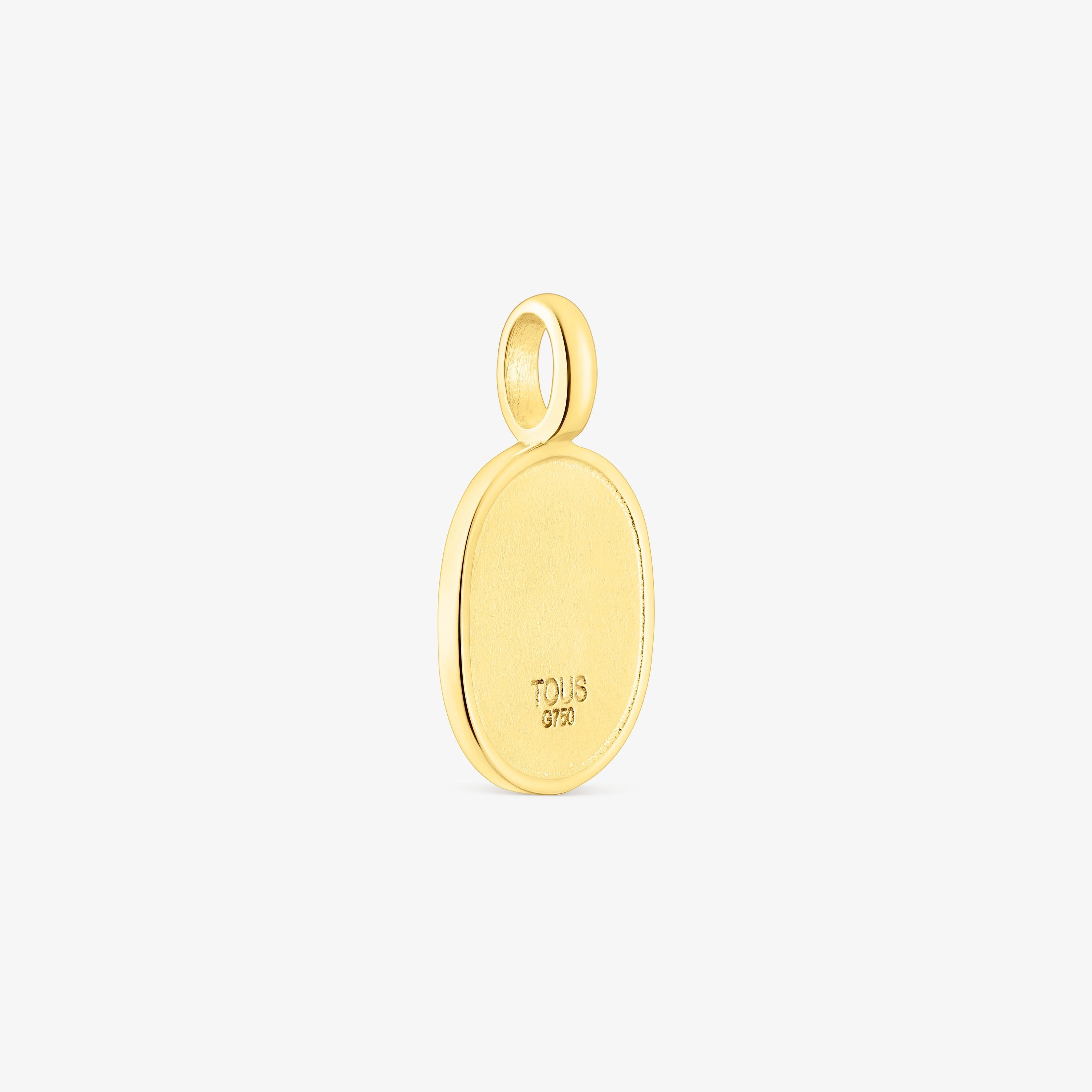 18K solid gold Oursin Pendant