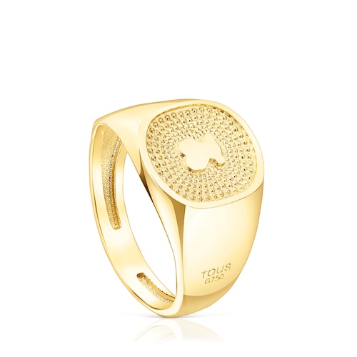 Gold Oursin Signet ring
