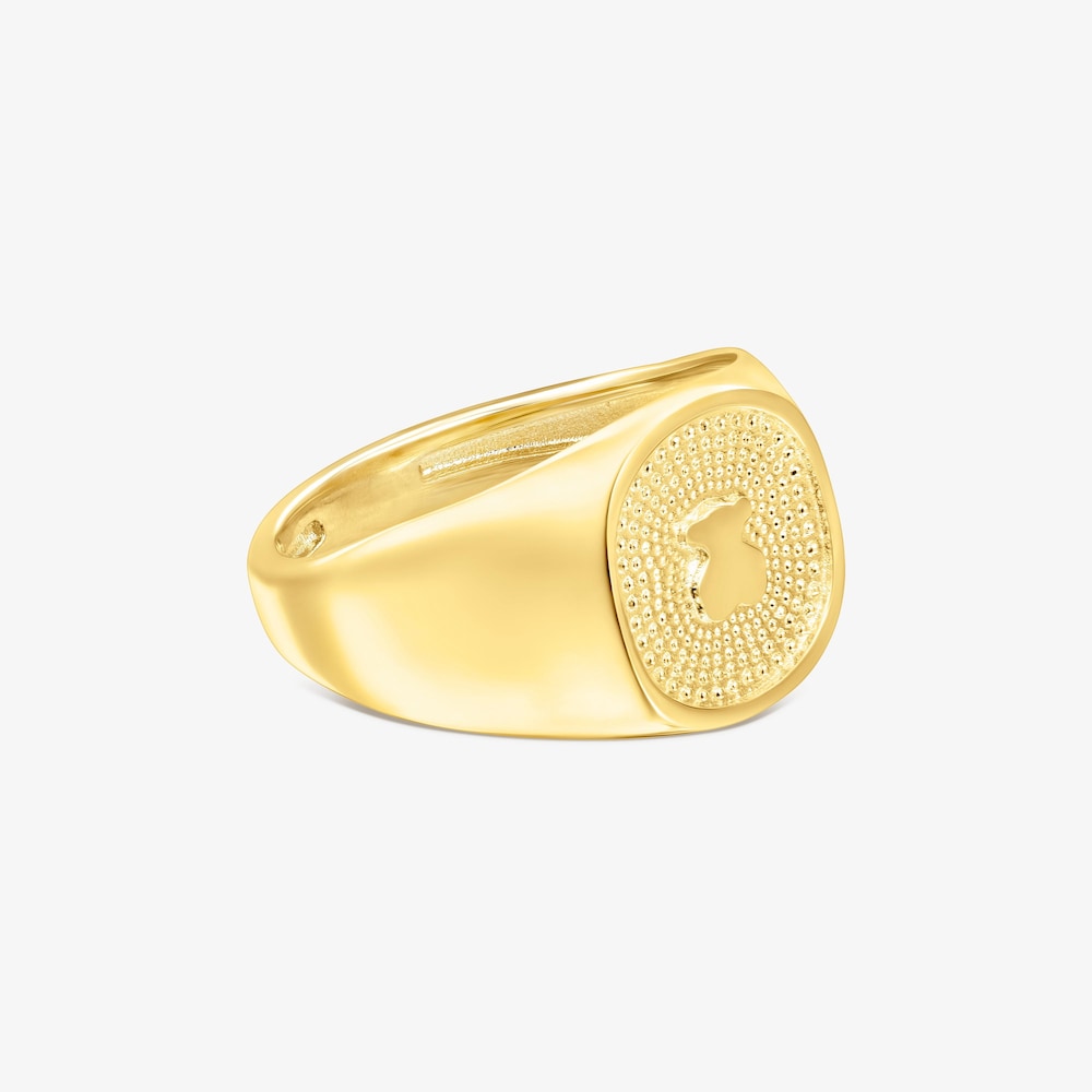18K solid gold Oursin Signet ring