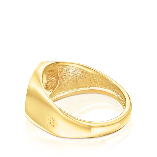 Gold Oursin Signet ring