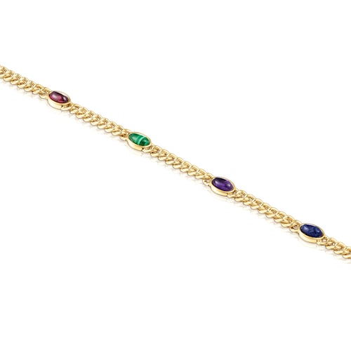 Pulsera con baño de oro 18 kt sobre plata y gemas Tamara Falcó X TOUS