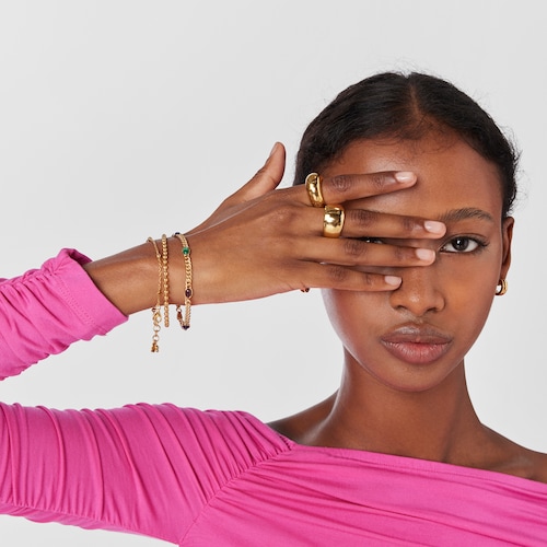 Pulsera con baño de oro 18 kt sobre plata y gemas Tamara Falcó X TOUS