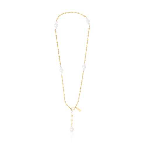 Collar con baño de oro 18 kt sobre plata y perlas cultivadas Tamara Falcó X TOUS