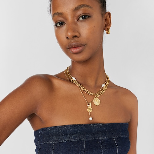 Collar con baño de oro 18 kt sobre plata y perlas cultivadas Tamara Falcó X TOUS