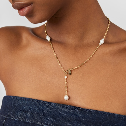 Collar con baño de oro 18 kt sobre plata y perlas cultivadas Tamara Falcó X TOUS