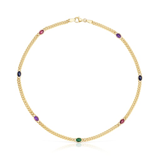 Collar con baño de oro 18 kt sobre plata y gemas Tamara Falcó X TOUS