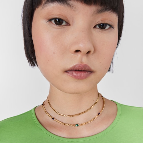 Collar con baño de oro 18 kt sobre plata y gemas Tamara Falcó X TOUS