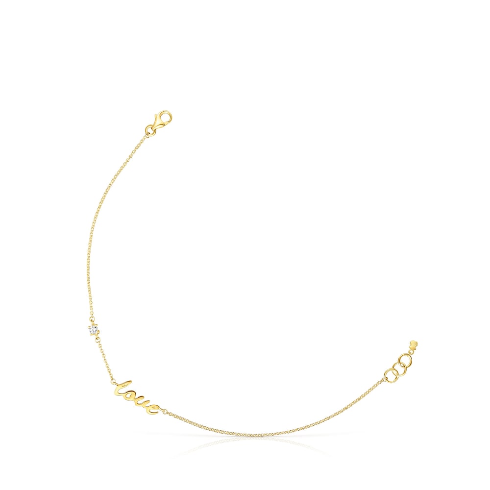 Gold Crossword Love Bracelet with diamond image number 0