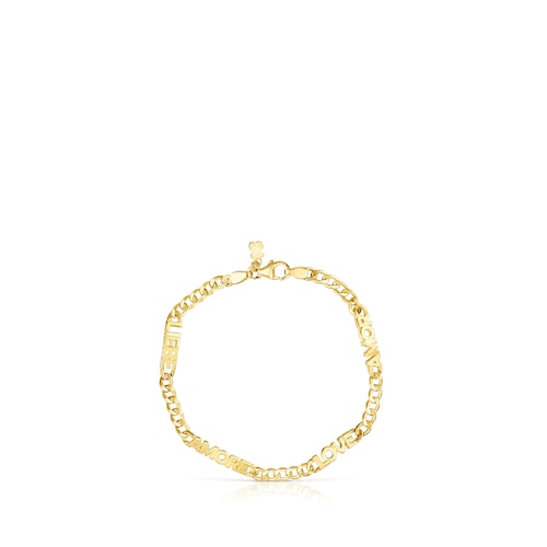 N&aacute;ramek TOUS Crossword Love z&nbsp;pozlacen&eacute;ho stř&iacute;bra