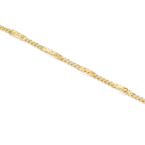 N&aacute;ramek TOUS Crossword Love z&nbsp;pozlacen&eacute;ho stř&iacute;bra