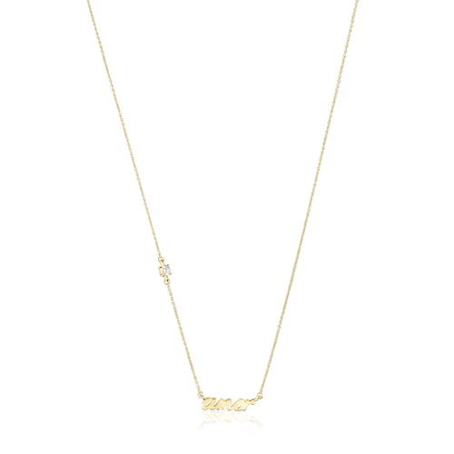 Colar Love Crossword em ouro e diamante