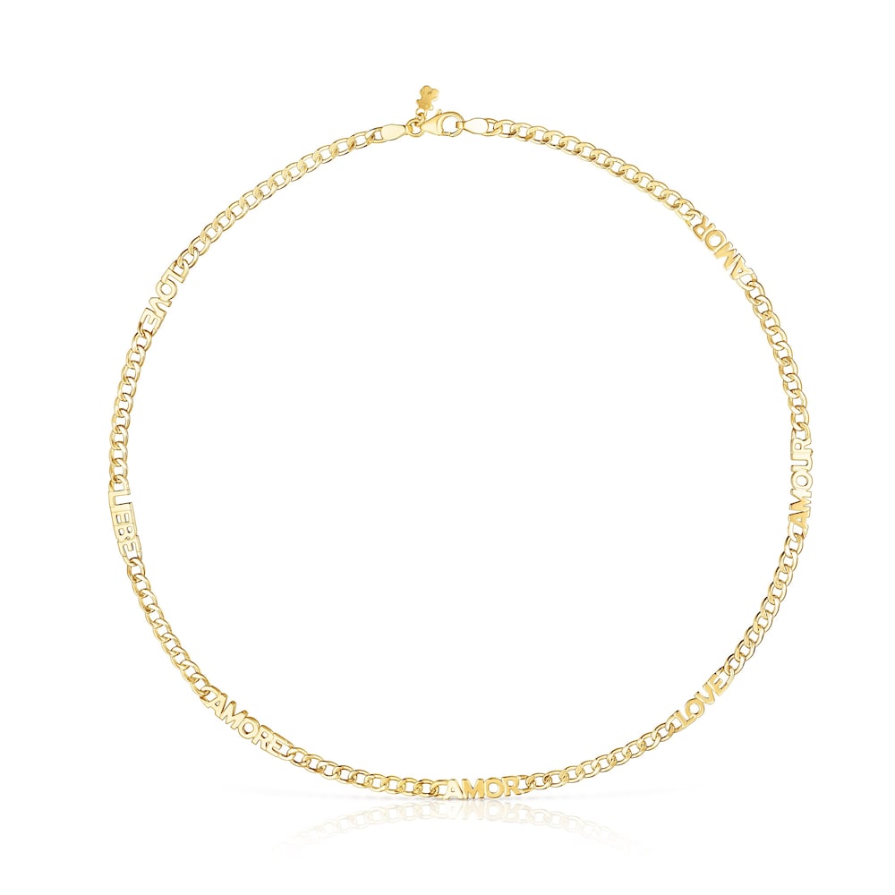 Collar Amor con baño de oro 18 kt sobre plata TOUS Crossword image number 0