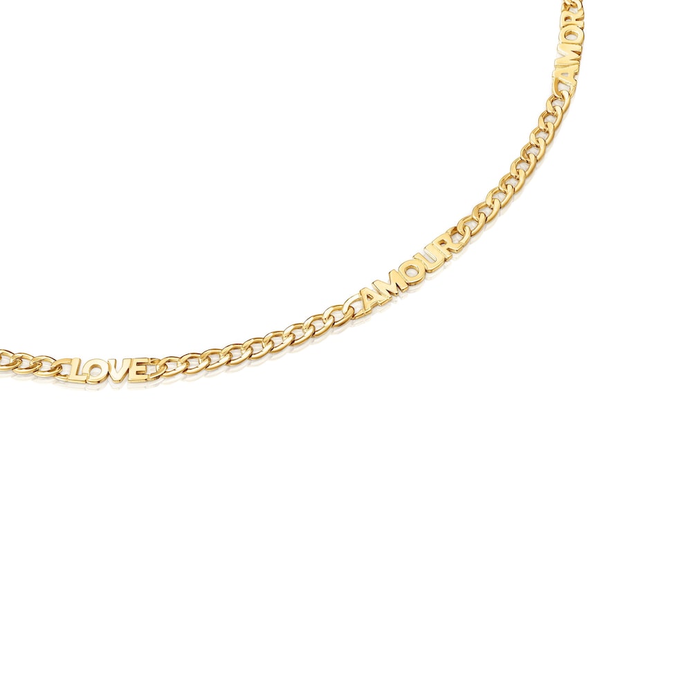 Collar Amor con baño de oro 18 kt sobre plata TOUS Crossword image number 1