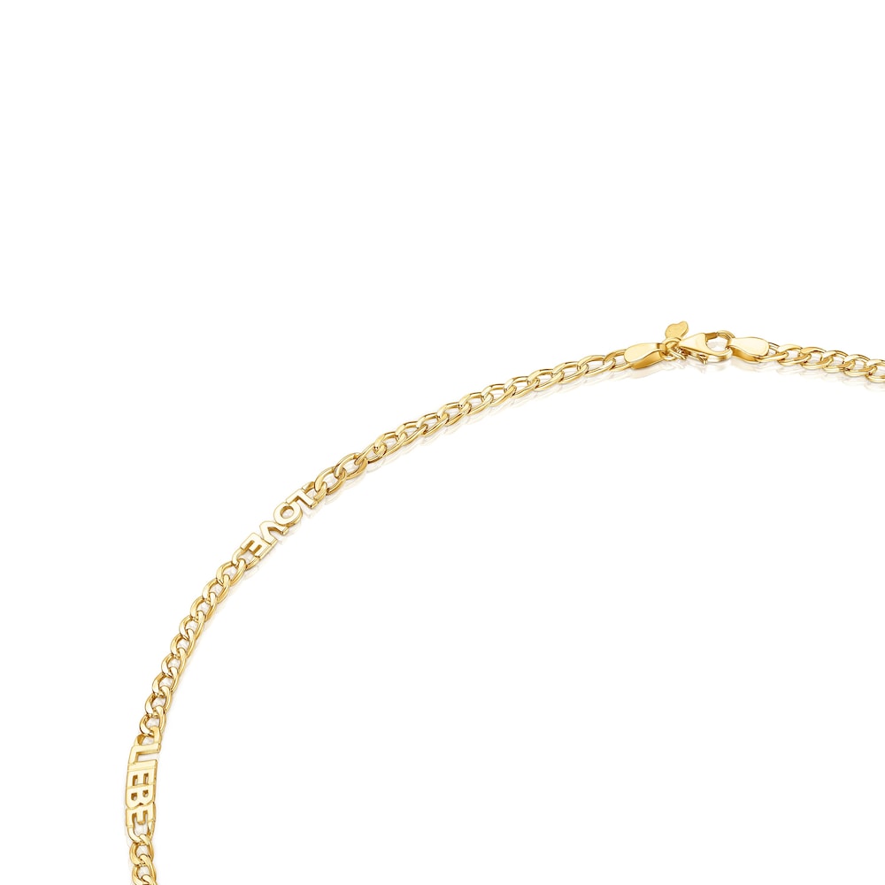 Naszyjnik ze srebra vermeil TOUS Crossword z motywem Amor