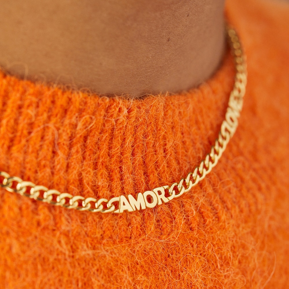 Naszyjnik ze srebra vermeil TOUS Crossword z motywem Amor