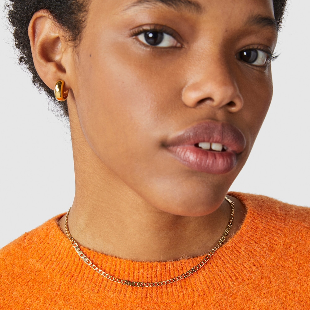 Naszyjnik ze srebra vermeil TOUS Crossword z motywem Amor