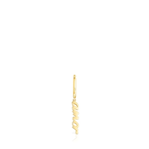 Gold Crossword Love Earring image number 0