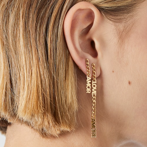 TOUS Crossword Amor Chain Earrings