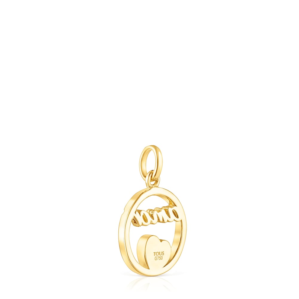 Gold Crossword Love Pendant with diamonds image number 2