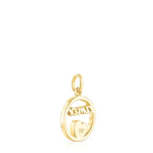 Gold Crossword Love Pendant with diamonds