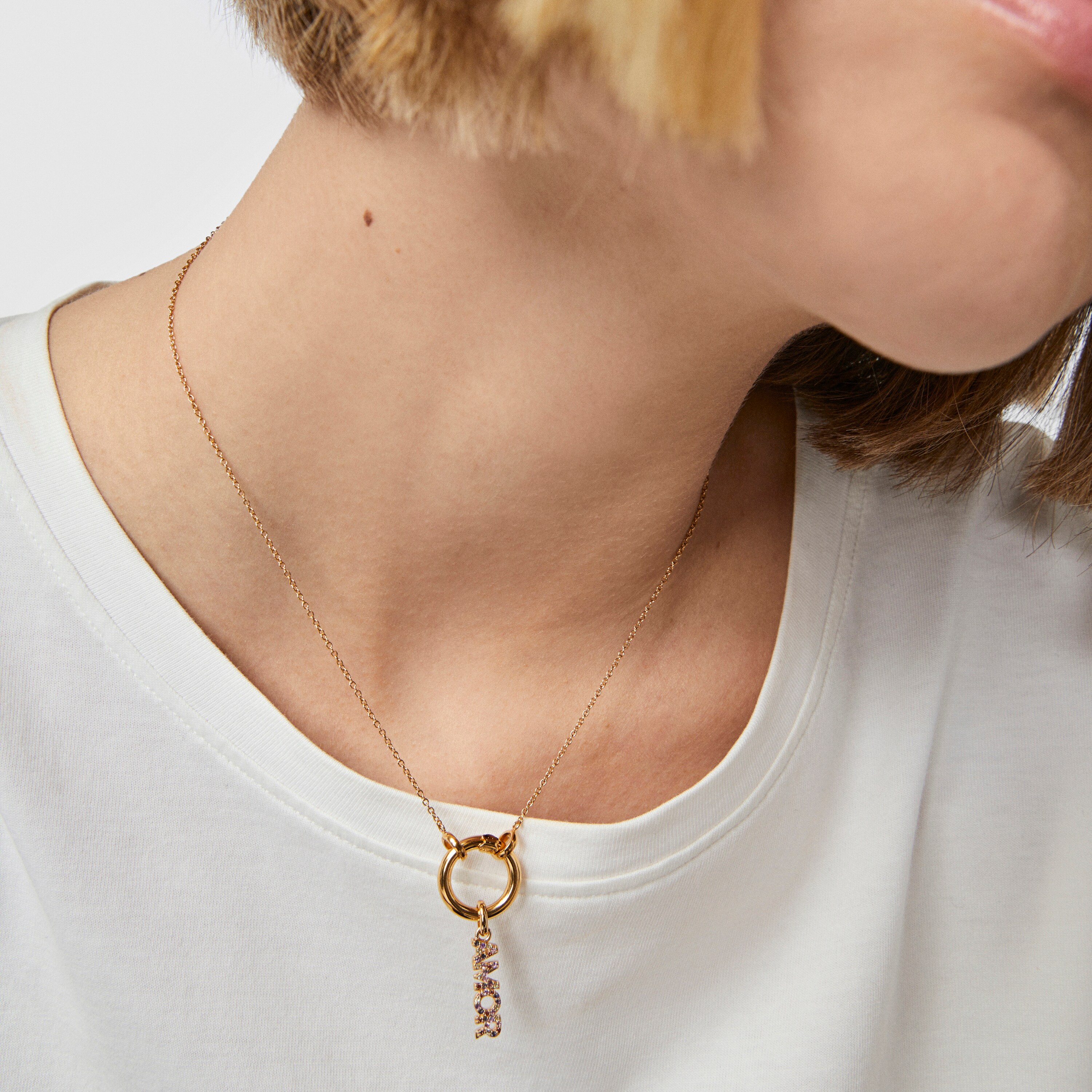 TOUS Crossword Amor Pendant with gemstones