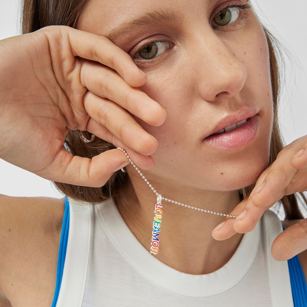 Loveamor silver pendant and enamel TOUS Pride