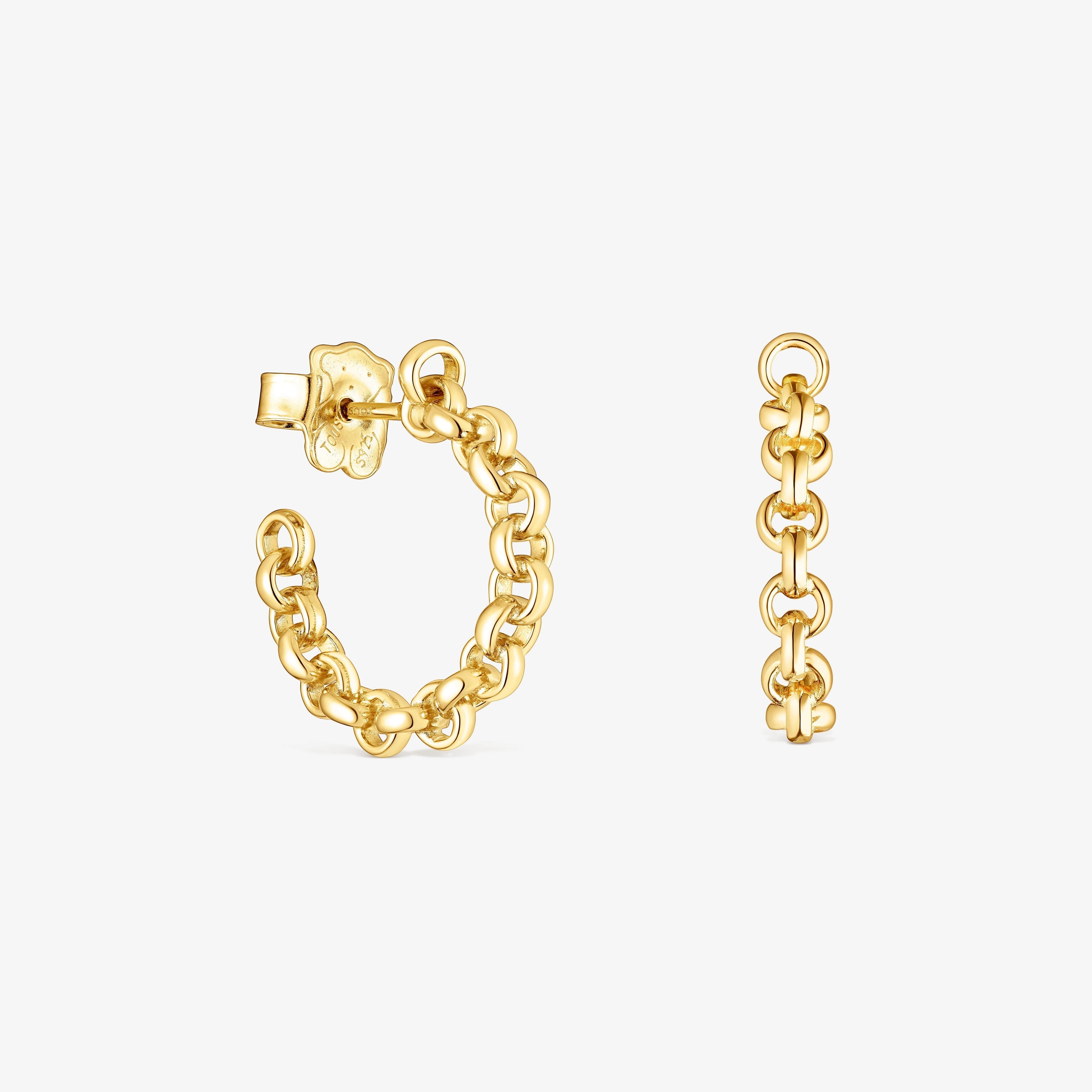 Silver vermeil TOUS Calin Hoop earrings
