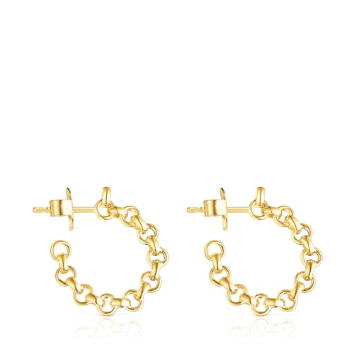 Pendientes aro con baño de oro 18 kt sobre plata TOUS Calin