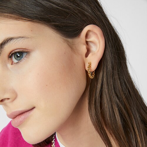 Pendientes aro con baño de oro 18 kt sobre plata TOUS Calin