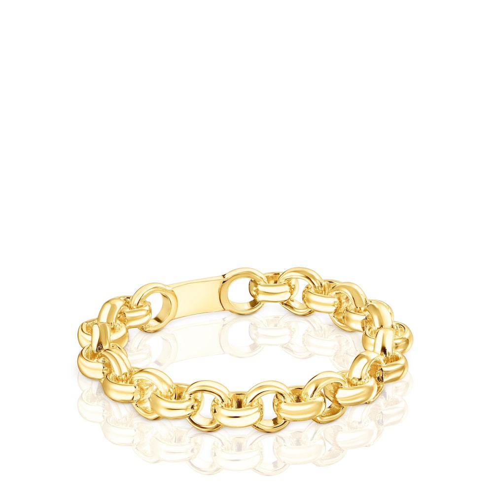 Anillo con ba&ntilde;o de oro 18 kt sobre plata TOUS Calin