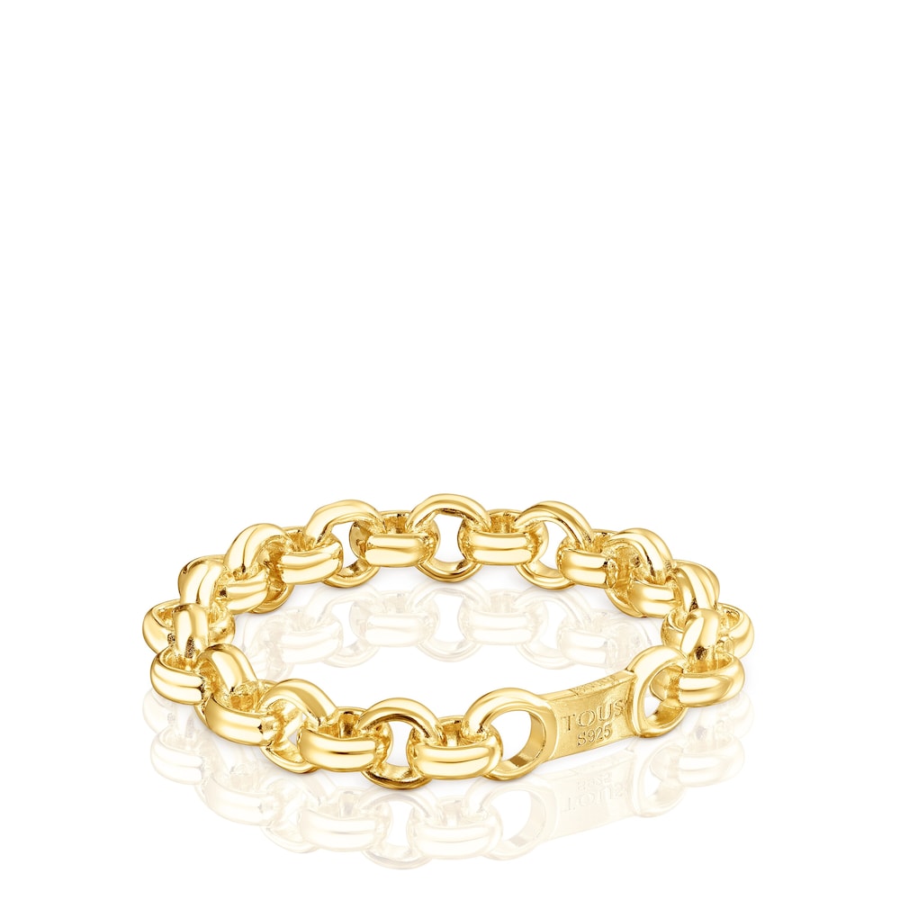 Anillo con ba&ntilde;o de oro 18 kt sobre plata TOUS Calin