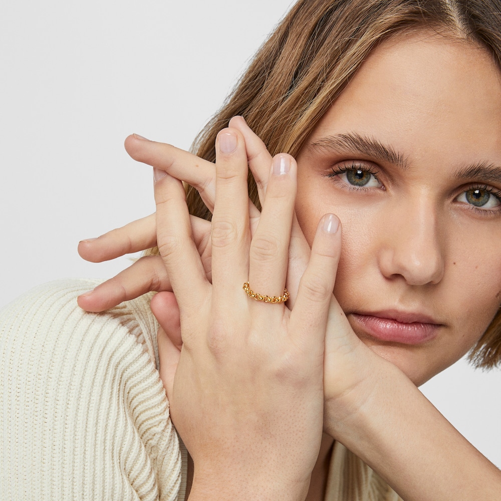 Anillo con ba&ntilde;o de oro 18 kt sobre plata TOUS Calin