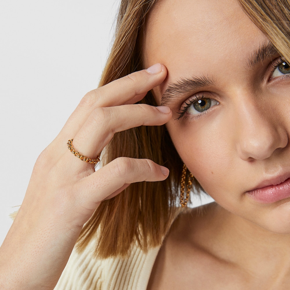 Anillo con ba&ntilde;o de oro 18 kt sobre plata TOUS Calin