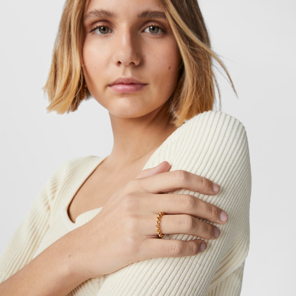 Anillo con ba&ntilde;o de oro 18 kt sobre plata TOUS Calin