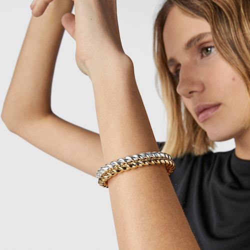 Silver Twisted Rigid Bracelet