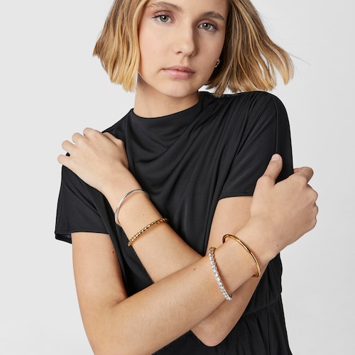 Silver vermeil Twisted Rigid Bracelet