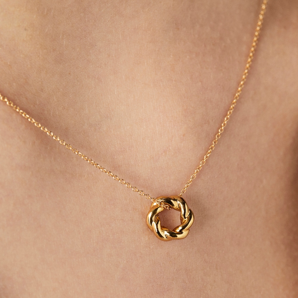18K solid gold Twisted Necklace