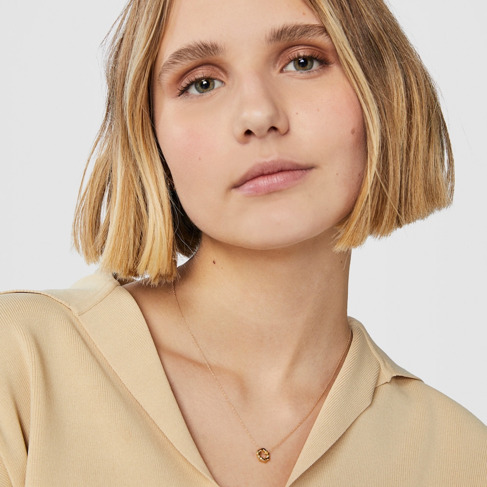 18K solid gold Twisted Necklace