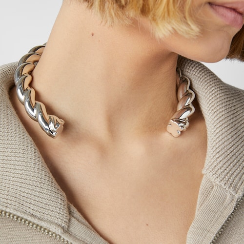XL silver Twisted Necklace