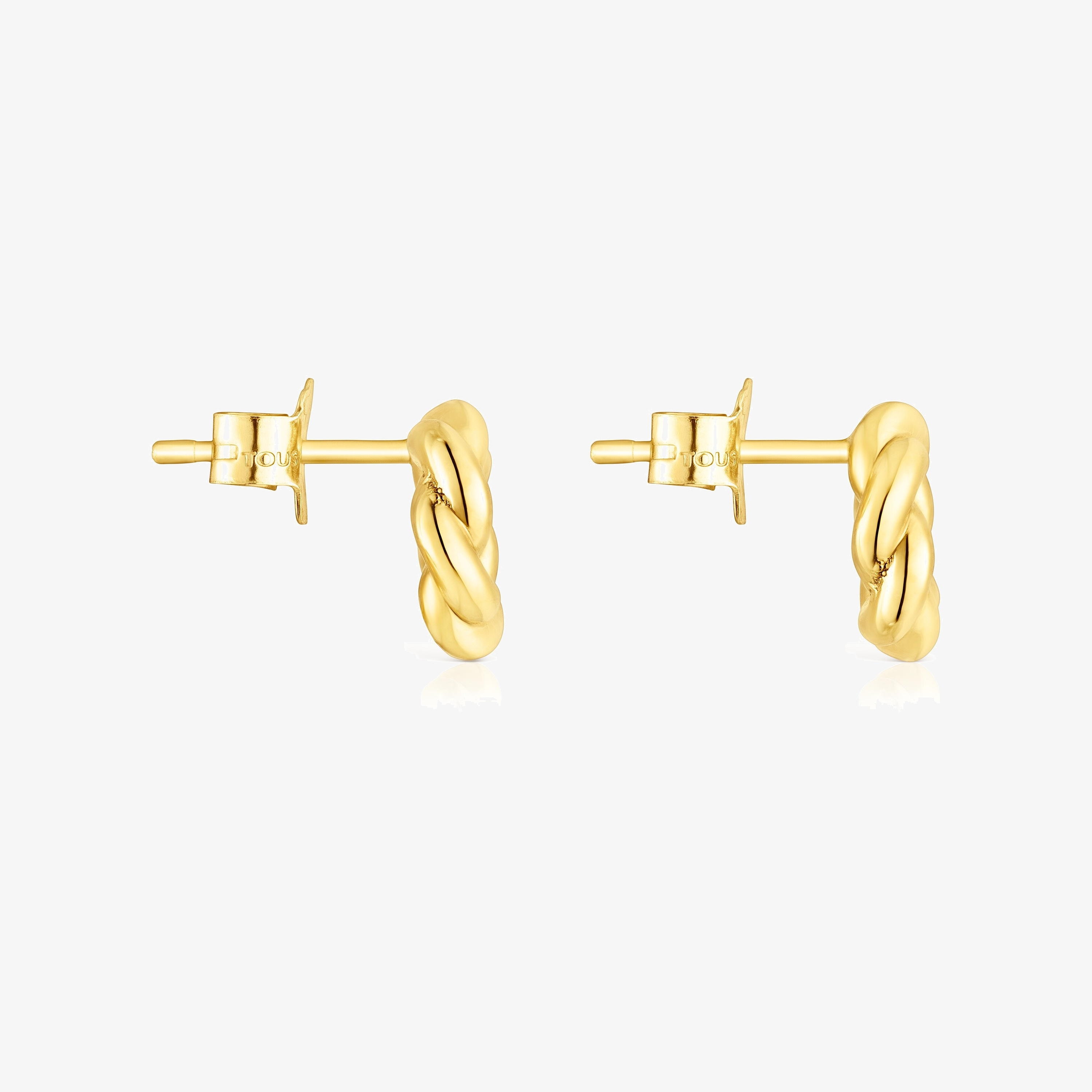 18K solid gold Twisted Earrings