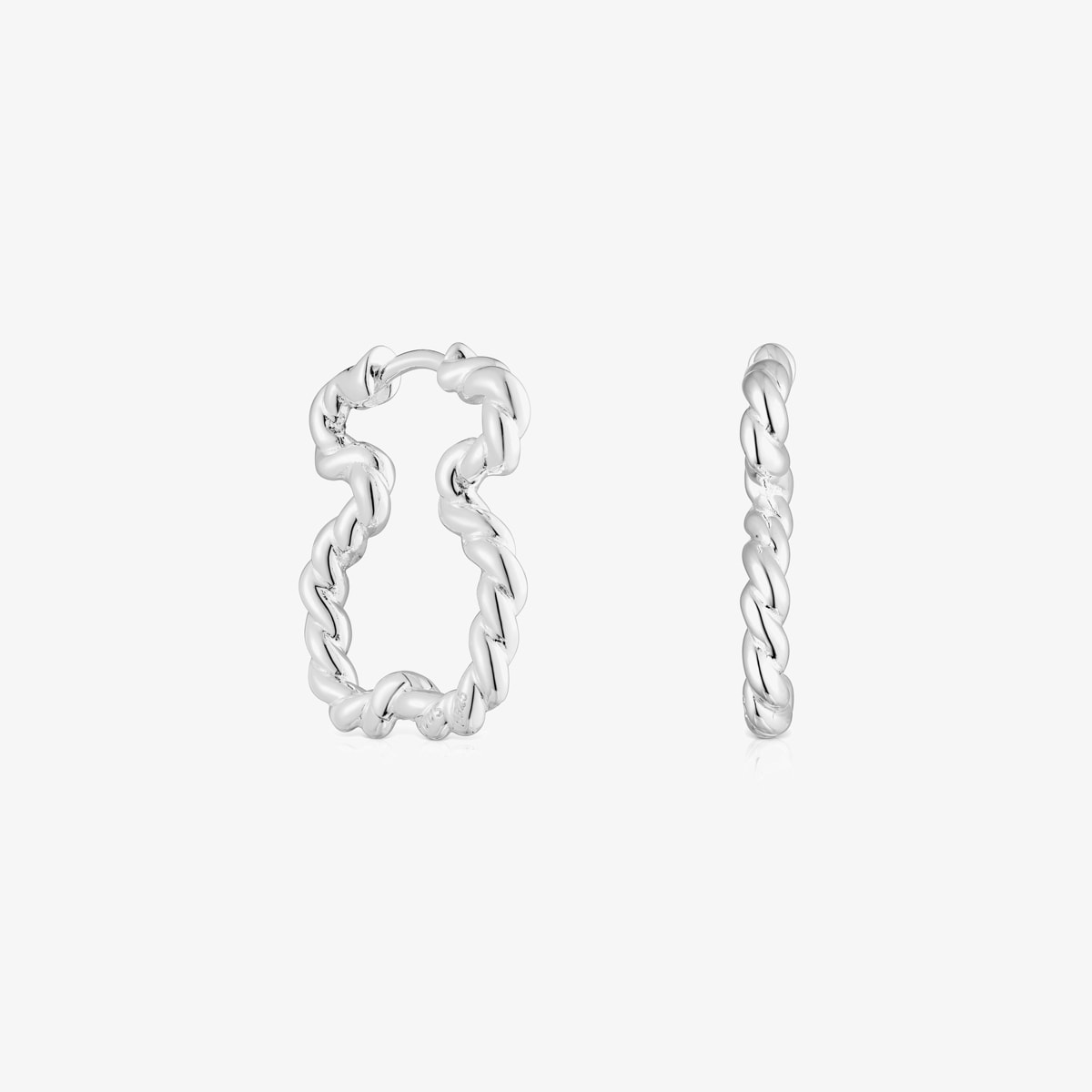Tous - Pendientes Con Silueta Oso Twisted - Plateado